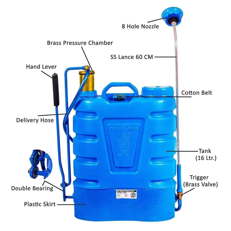 Neptune Hariyari-12 16 Litre Blue Knapsack Hand Operated Garden Sprayer image-5