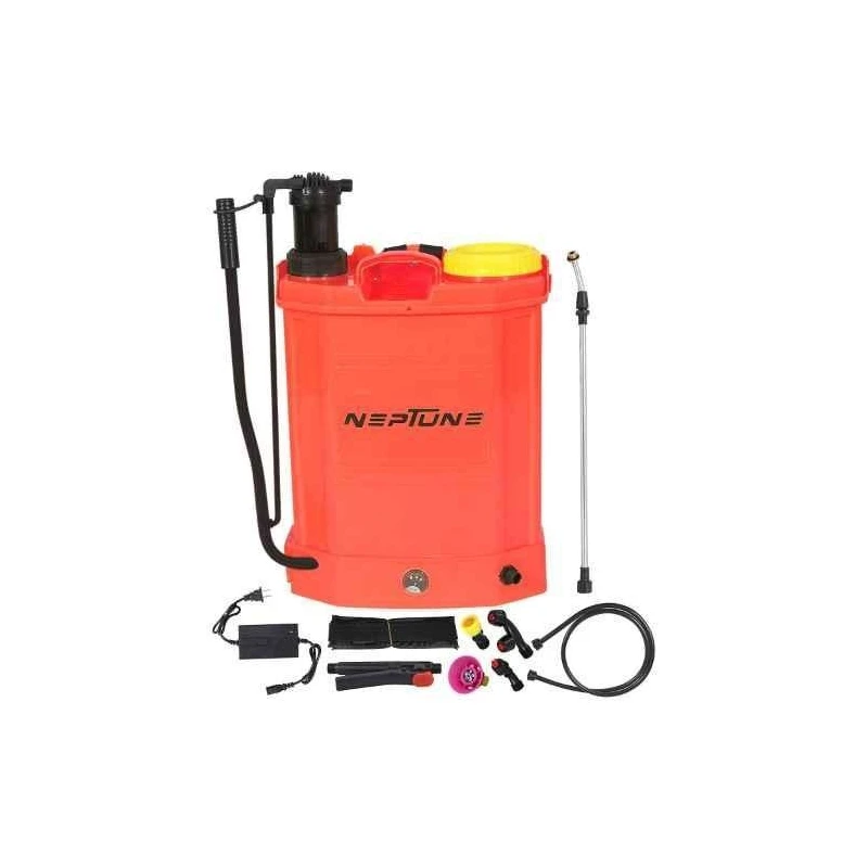 Neptune BS-25 16L 12V 2-in-1 Hand Cum Battery Operated Knapsack Red Garden Sprayer image-2