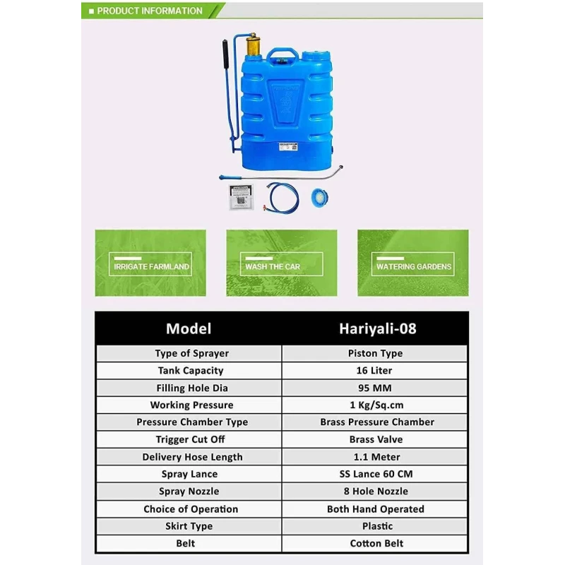 Neptune Hariyali-08 16 Litre Blue Knapsack Hand Operated Garden Sprayer image-4