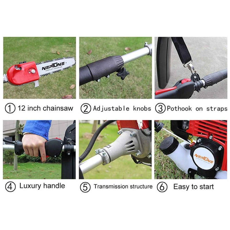 Neptune 26cc Telescopic Pole Pruner Saw with 12 Inch Cutting Bar image-5