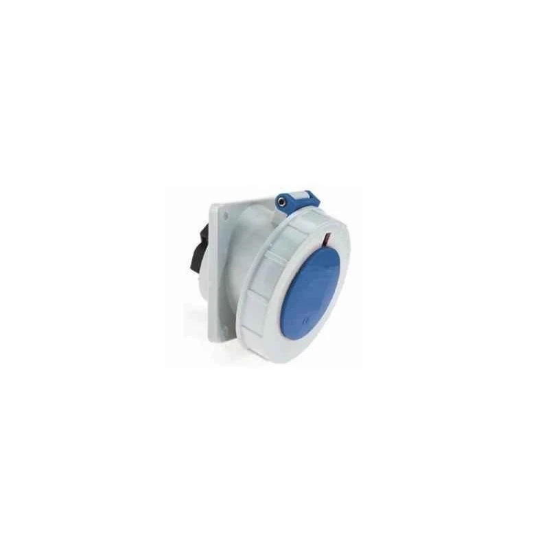 Neptune 1266 16A 3 Pin IP67 Industrial Panel Mounting Angled Socket Outlet image-1