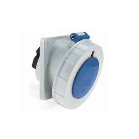 Neptune 1266 16A 3 Pin IP67 Industrial Panel Mounting Angled Socket Outlet image-1