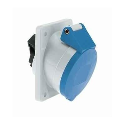 Neptune 12310 32A 3 Pin IP44 Industrial Panel Mounting Angled Socket Outlet image-1