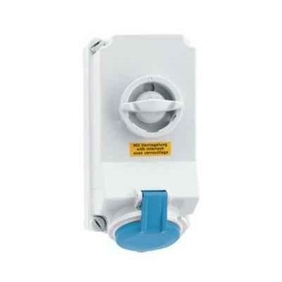 Neptune 16097 32A 3 Pin IP44 Industrial Surface Mounting Socket Outlet Interlocked image-1