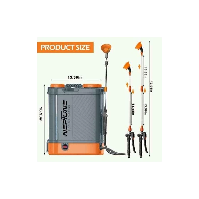 Neptune Max-14-Plus 20 Litre 12V 8lpm Backpack Battery Operated Sprayer with Double Motor image-3