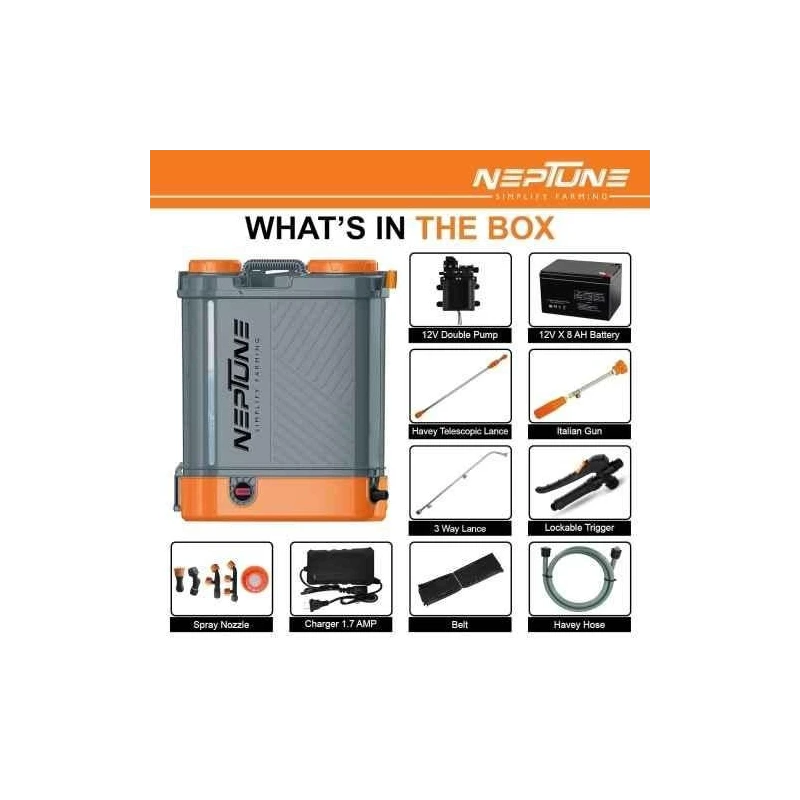 Neptune Max-14-Plus 20 Litre 12V 8lpm Backpack Battery Operated Sprayer with Double Motor image-6