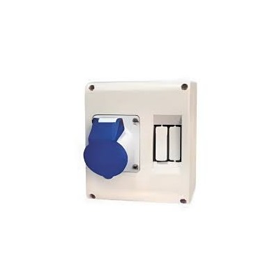Neptune 903 16A 5 Pin Domestic AC/Industrial Plug & Socket Combined in Polycarbonate Enclosure image-1