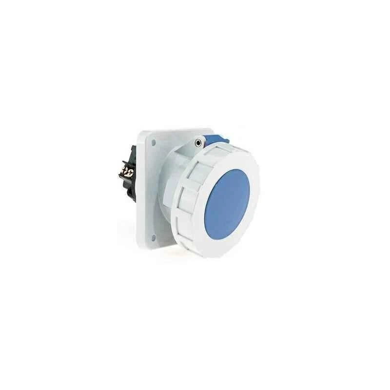 Neptune 12100 125A 3 Pin IP67 Industrial Panel Mounting Angled Socket Outlet image-1