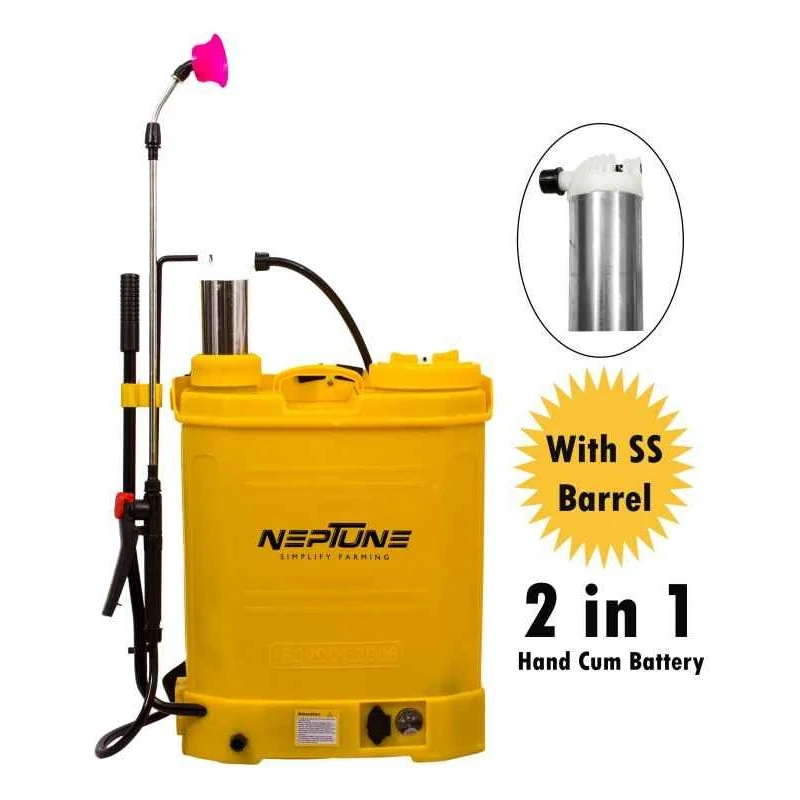 Neptune BS-21 Plus 16 Litre Yellow Battery Operated Knapsack Garden Sprayer image-1