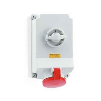 Neptune 16603 63A 5 Pin IP44 Industrial Surface Mounting Socket Outlet Interlocked image-1