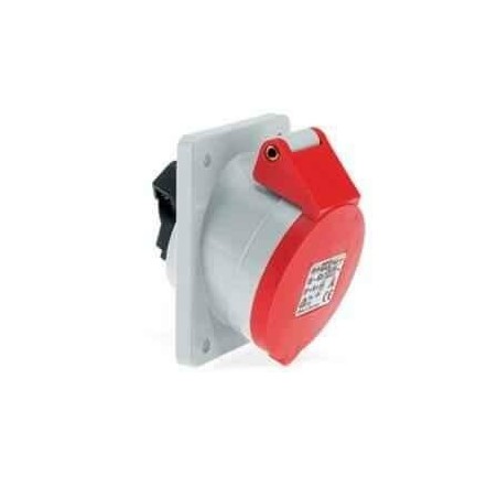 Neptune 63A 4 Pin IP44 Industrial Panel Mounting Angled Socket Outlet IP44 image-1