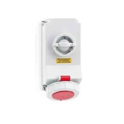 Neptune 1602 16A 4 Pin IP67 Industrial Surface Mounting Socket Outlet Interlocked image-1