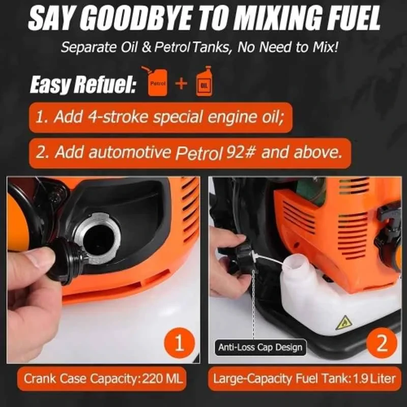 Neptune 4 Stroke 75.6cc Backpack Petrol Leaf Blower for Cleaning Dust