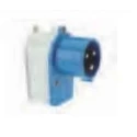 Neptune 231 16A 3 Pin IP44 Industrial Panel Mounting Angled Plug with Short Cable image-1