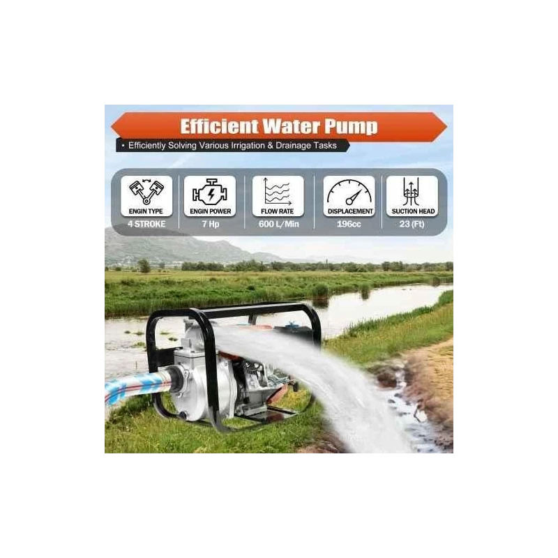 Neptune NPP-30 Pro 7HP 4 Stroke 196cc Petrol Water Pump Set image-4