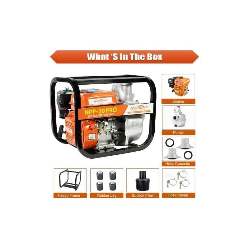 Neptune NPP-30 Pro 7HP 4 Stroke 196cc Petrol Water Pump Set image-5