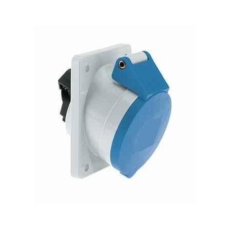 Neptune 12135 63A 3 Pin IP44 Industrial Panel Mounting Angled Socket Outlet image-1