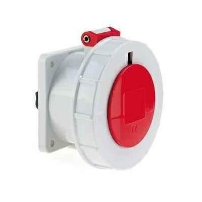 Neptune 1376 16A 4 Pin IP67 Industrial Panel Mounting Straight Socket Outlet image-1