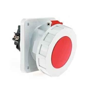 Neptune 1276 16A 5 Pin IP67 Industrial Panel Mounting Angled Socket Outlet image-1