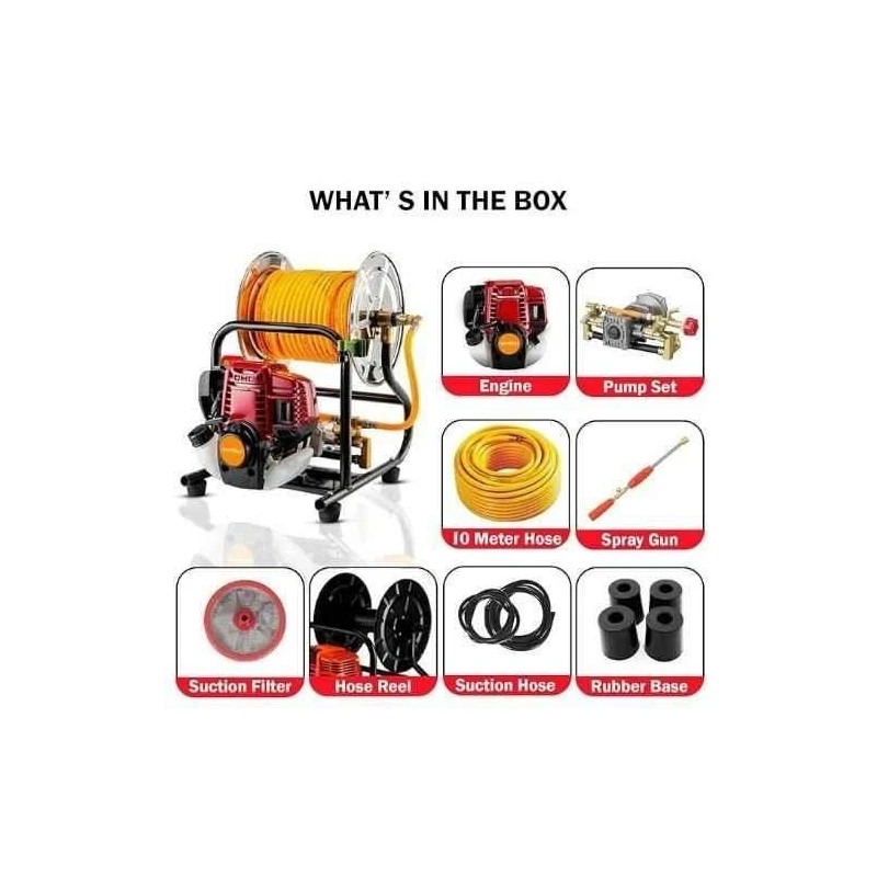 Neptune NPW-768 WH 1HP 35cc Power Pressure Sprayer with 4 Stroke Engine & 10m Hose Pipe image-8