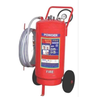 Safe Pro 75kg Outside ABC Higher Capacity Trolley Mounted Dry Chemical Powder Type Fire Extinguisher image-1