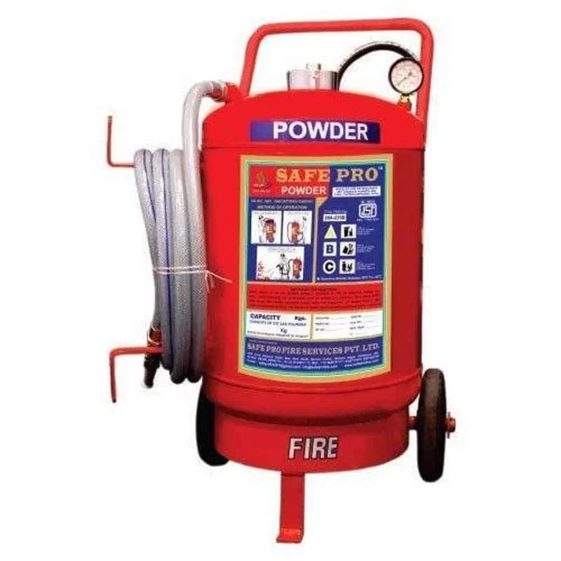 Safe Pro 25kg Higher Capacity Trolley Mounted Dry Chemical Powder Type Fire Extinguisher image-1