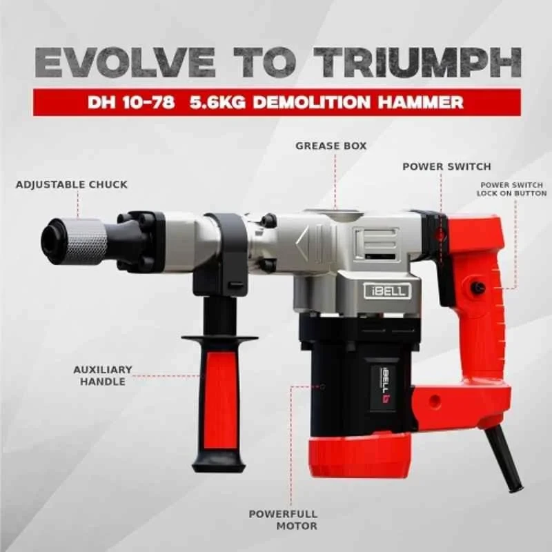 iBELL 1150W 17mm Red Demolition Hammer IBL DH10-78 image-2