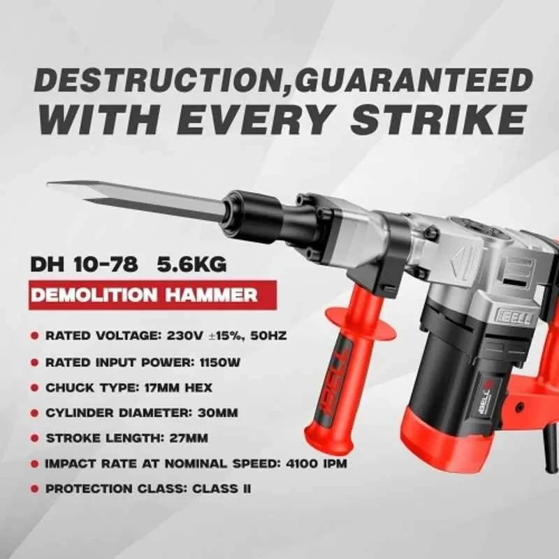 iBELL 1150W 17mm Red Demolition Hammer IBL DH10-78 image-3