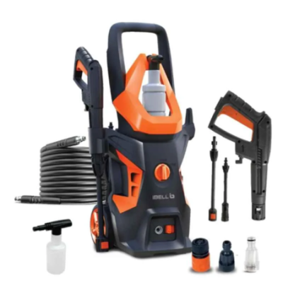iBELL 1600W High Pressure Car Washing Machine in Black and Orange with 130bar Output Wind-55 image-1