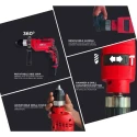 iBELL 13mm Red Impact Drill 650W IBL ID13-80 image-6