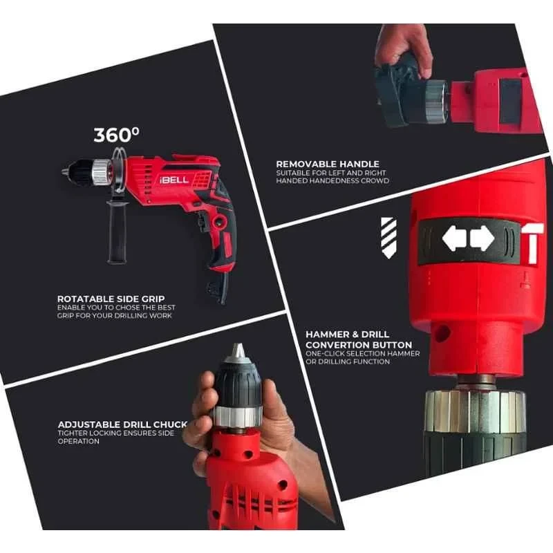 iBELL 13mm Red Impact Drill 650W IBL ID13-80 image-6