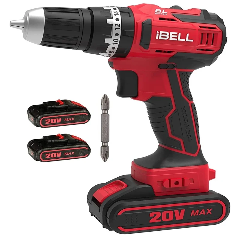 iBELL 20VDC 1500mAh Red Brushless Impact Driver Drill IBL BM18-60 image-1