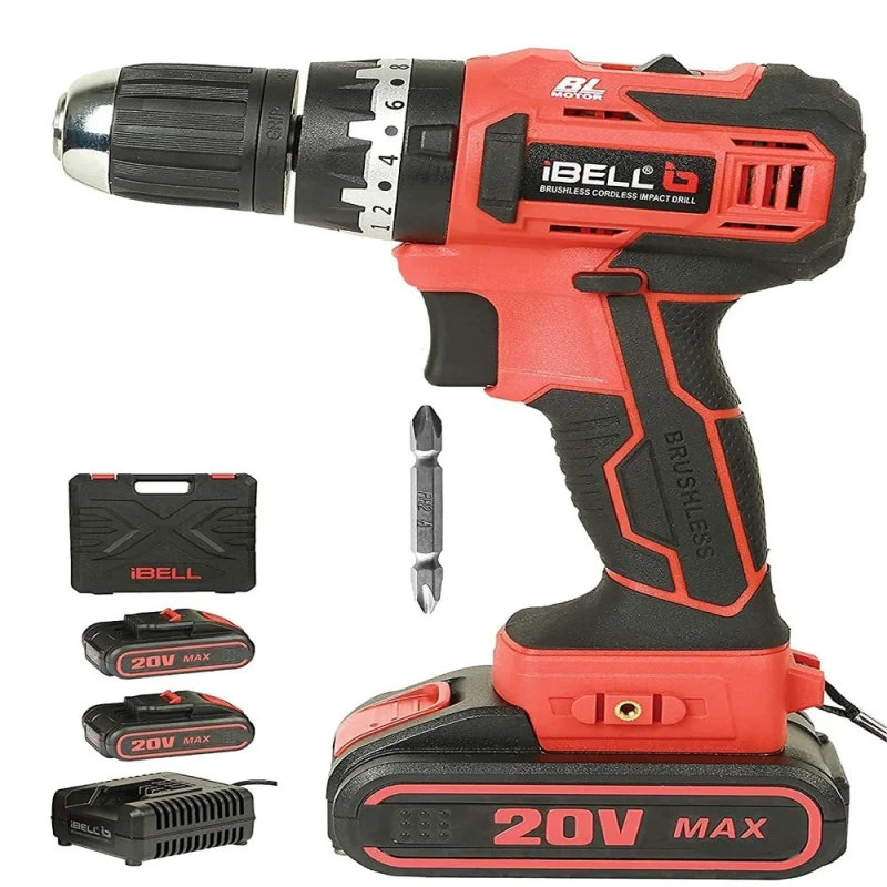 iBELL 20VDC 1500mAh Red Brushless Impact Driver Drill IBL BM18-60 image-3