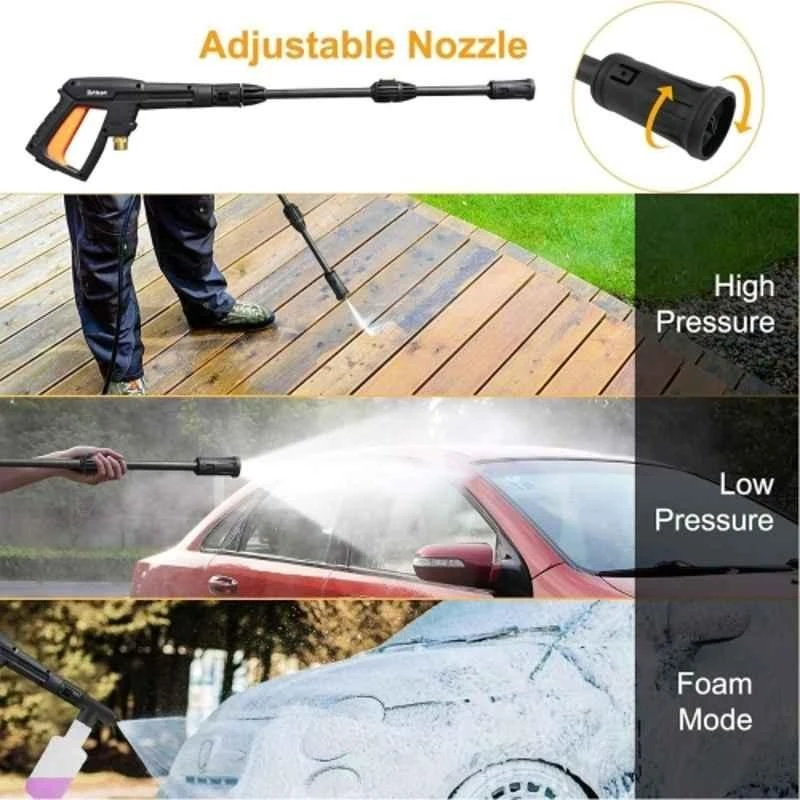 iBELL 1400W 100bar Black and Orange High Pressure Car Washing Machine Wind-66 image-3