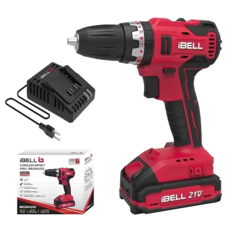 iBELL 20V 38Nm Brushless Cordless Impact Drill with 2Ah Battery and Charger BD20-38 image-1
