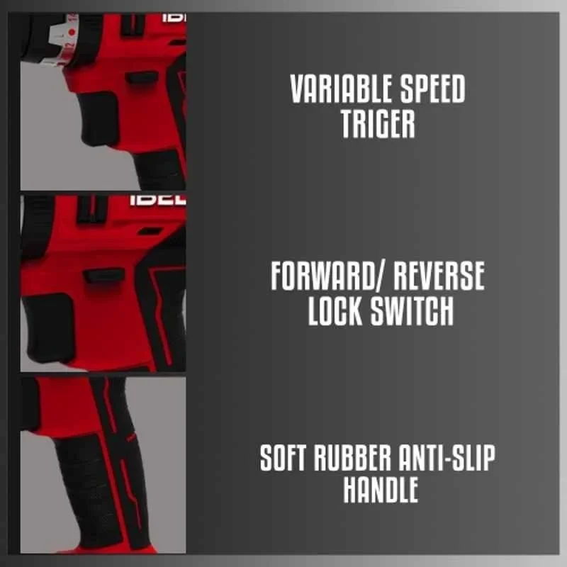 iBELL 20V 38Nm Brushless Cordless Impact Drill with 2Ah Battery and Charger BD20-38 image-5