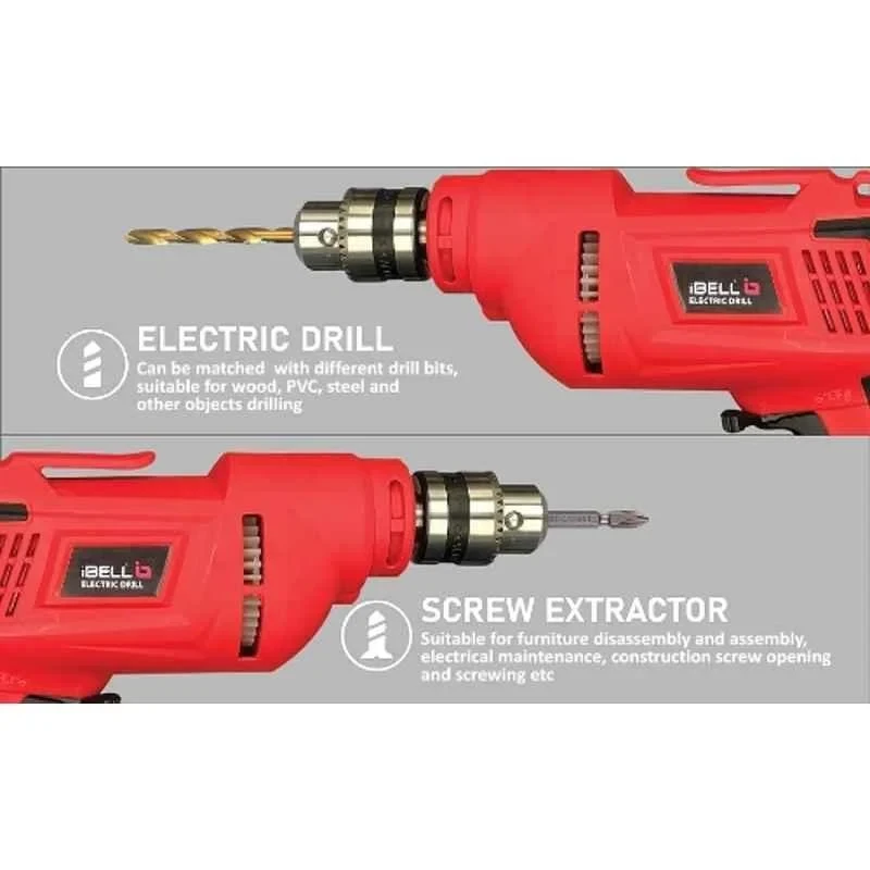 iBELL 10mm 400W 2800rpm Red Electric Drill with Reverse Rotation ED06-91 image-2