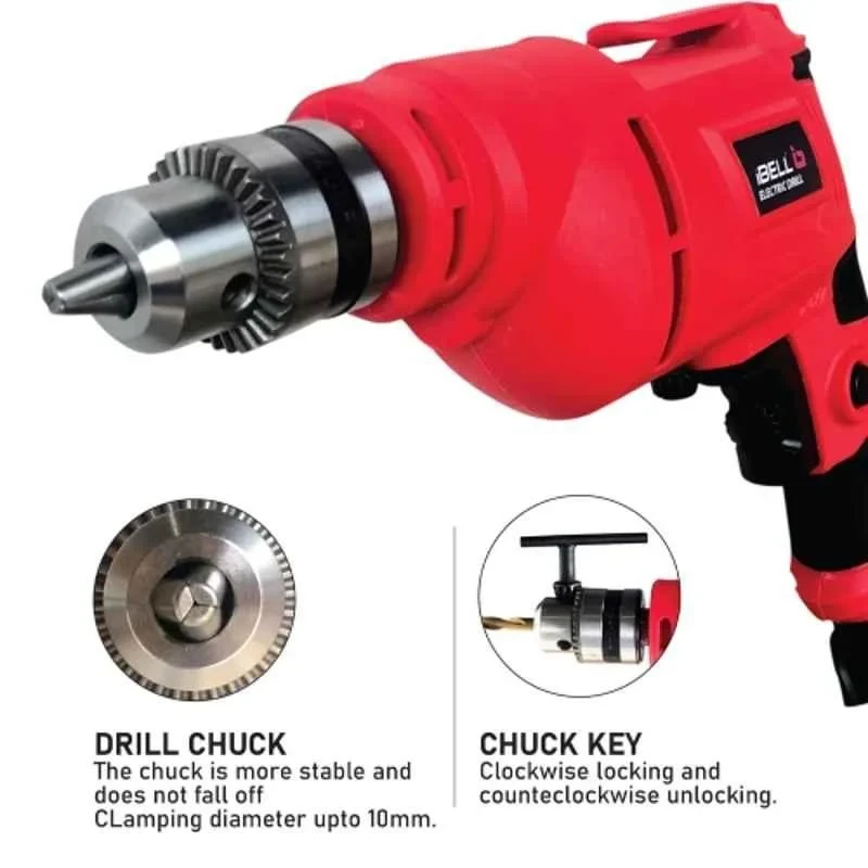iBELL 10mm 400W 2800rpm Red Electric Drill with Reverse Rotation ED06-91 image-3