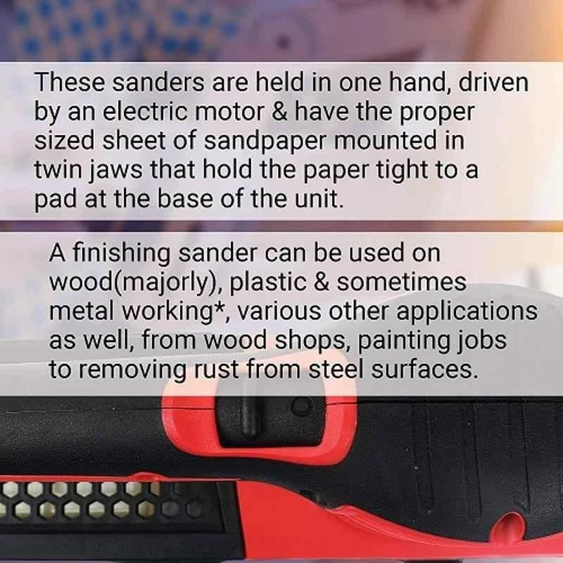 iBELL 220W 12000rpm Red Corded Electric Finishing Sander FS87-20 image-4