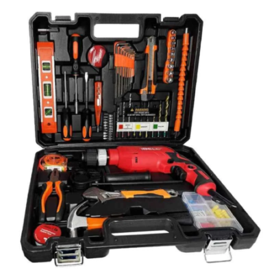 iBELL 13mm 650W Red Impact Drill Kit with Tool Box IBL TD13-100 image-1