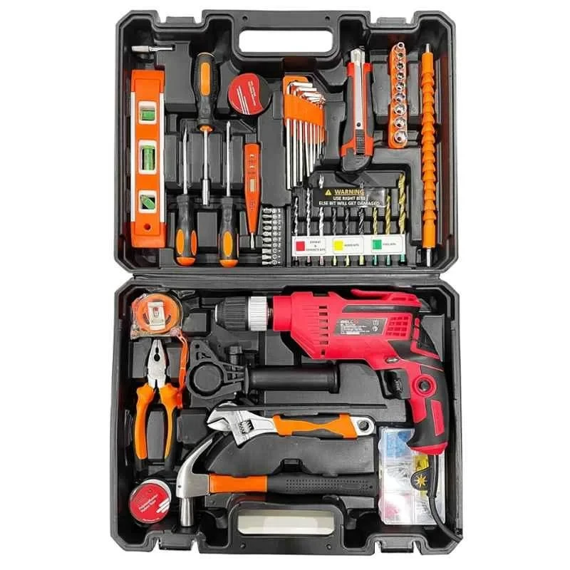 iBELL 13mm 650W Red Impact Drill Kit with Tool Box IBL TD13-100 image-3