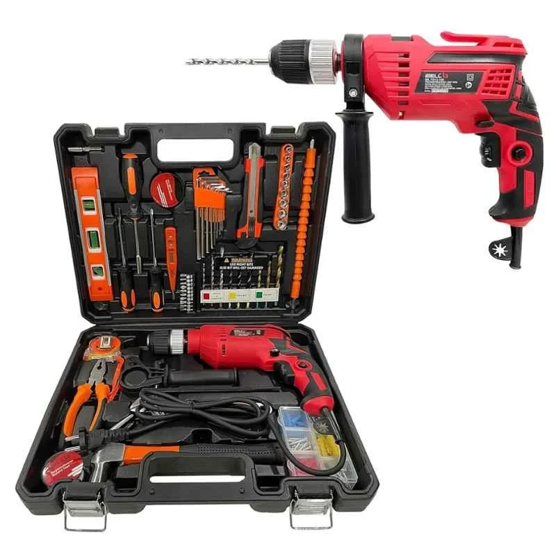 iBELL 13mm 650W Red Impact Drill Kit with Tool Box IBL TD13-100 image-6