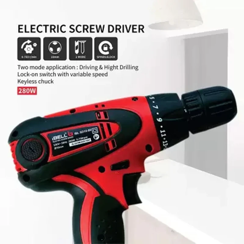 iBELL 10mm 280W Red Electric Screwdriver IBL SD10-86 image-3