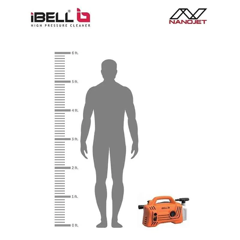iBELL 1500W 120bar Orange High Pressure Car Washing Machine for Cars Bikes Cleaning Purpose NANOJET image-4