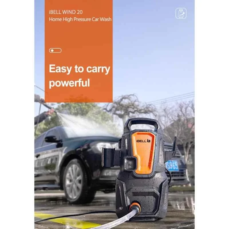 iBELL 100bar 6lpm 1300W Universal Motor Black and Orange High Pressure Washer with Accessories Wind20 image-2