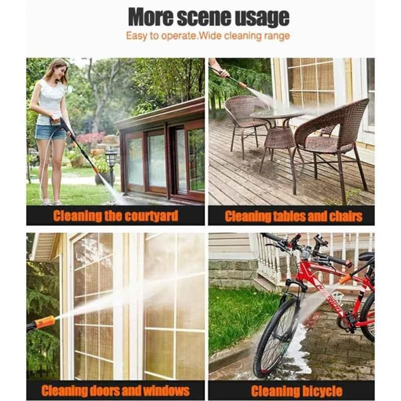 iBELL 100bar 6lpm 1300W Universal Motor Black and Orange High Pressure Washer with Accessories Wind20 image-7