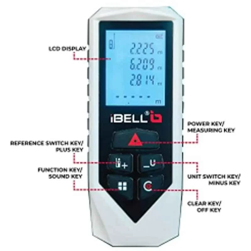 iBELL Mute Laser Distance Meter with Backlit LCD DM60-01 image-2