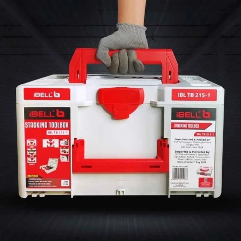 iBELL 39x30x21.5cm Polycarbonate and Plastic Stackable Tool Storage Box TB215-1 image-4