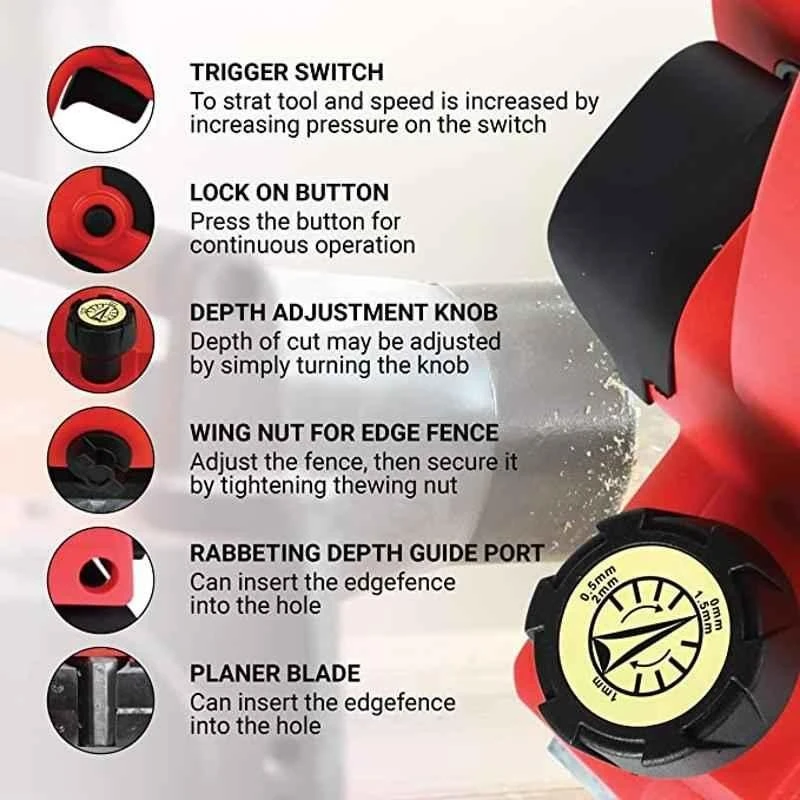 iBELL 580W Corded Planer 2 mm EP82-58 image-2