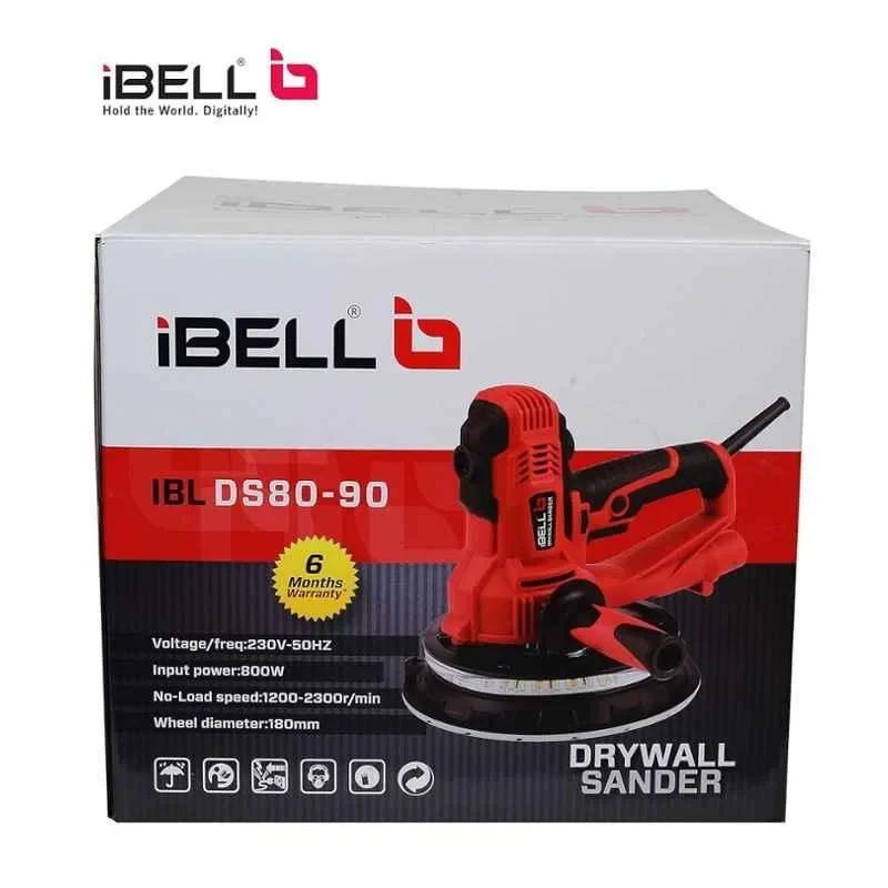 iBELL 180mm 800W Red Dry Wall Sander IBL DS80-90 image-8